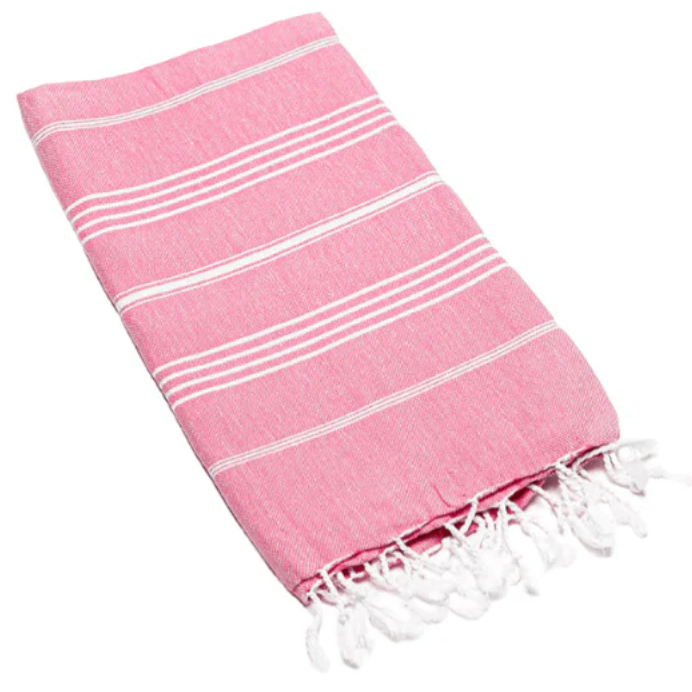 Classic pink Turkish towel - chasing Sundays