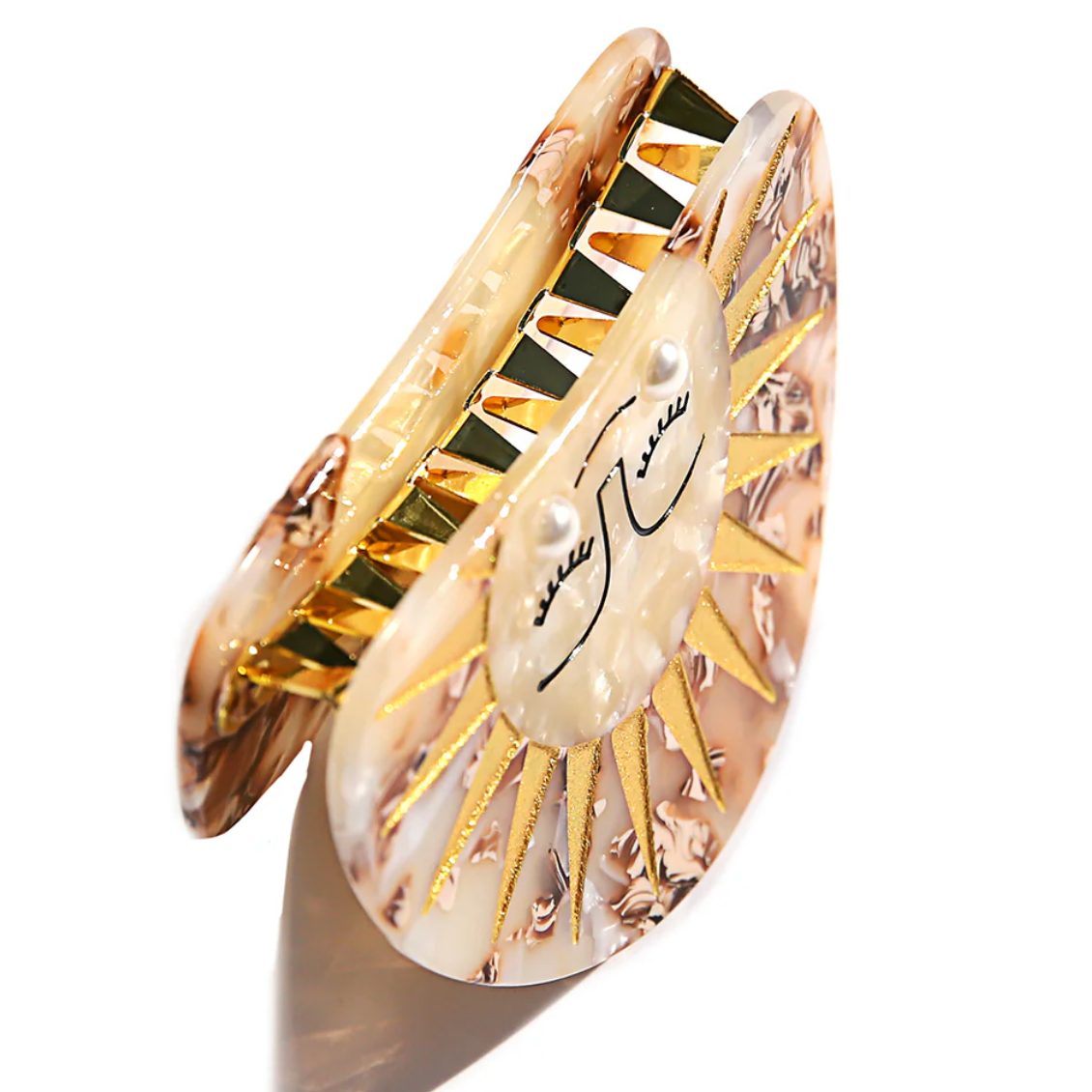 gold sun hair clip