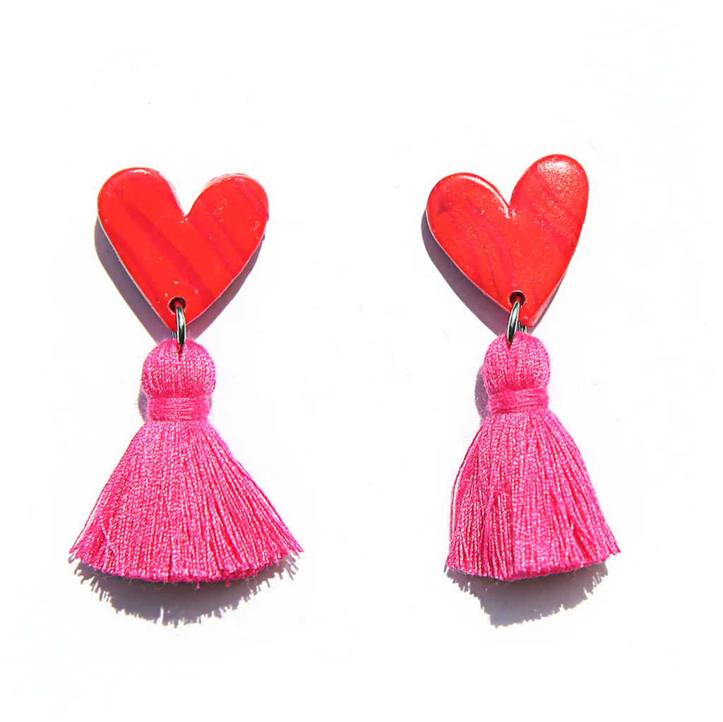 heart tassel earrings