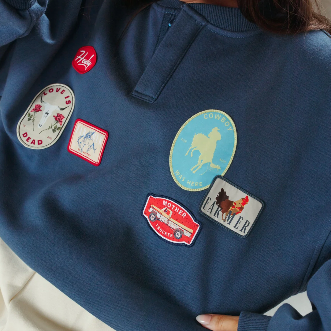 LOVE IS DEAD BUTTON-UP PULLOVER
