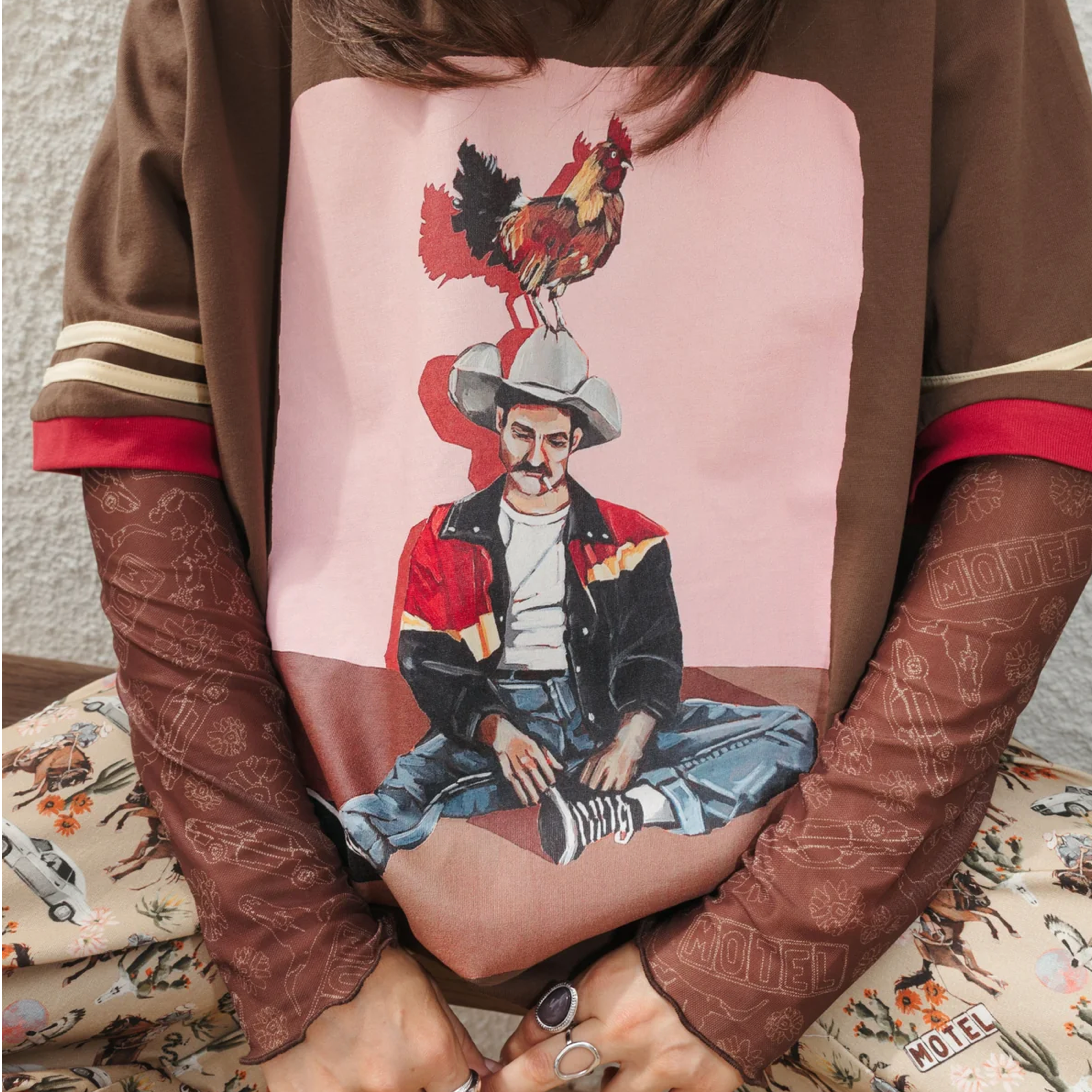 COCKY COWBOY CREW TEE - By FarMer