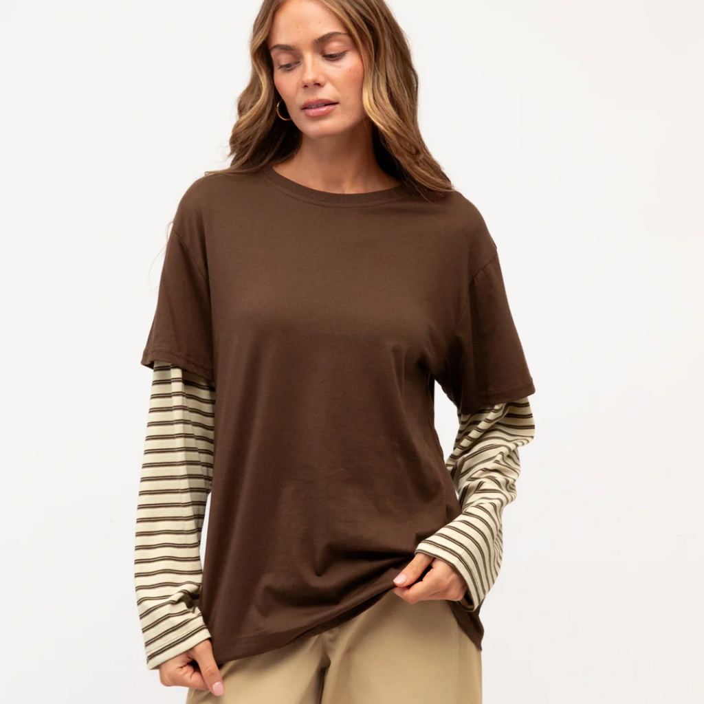 choc brown layered tee - paperheart