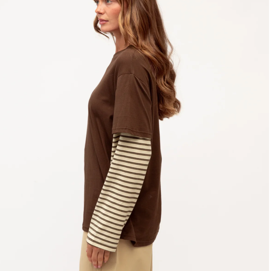 choc brown layered tee - paperheart