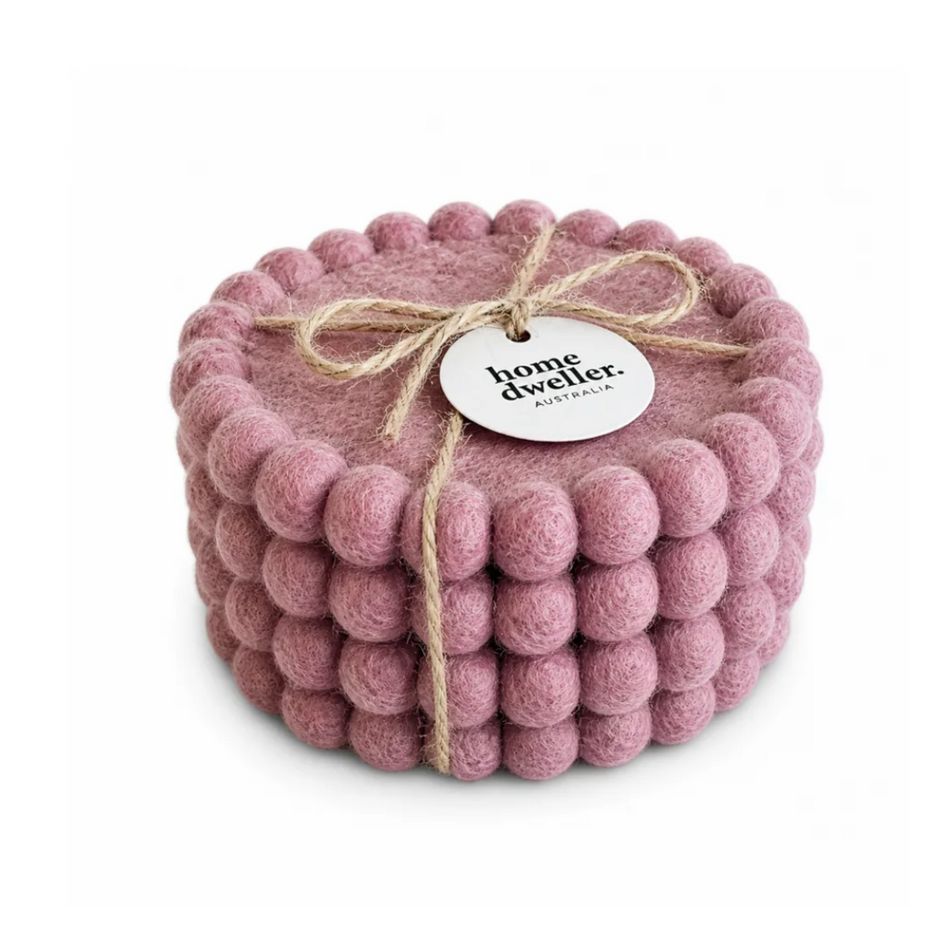 Felt Coaster Set - Vintage Rose
 - home dweller
