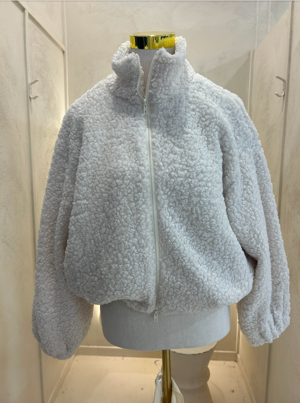 White Teddy Bomber Jacket