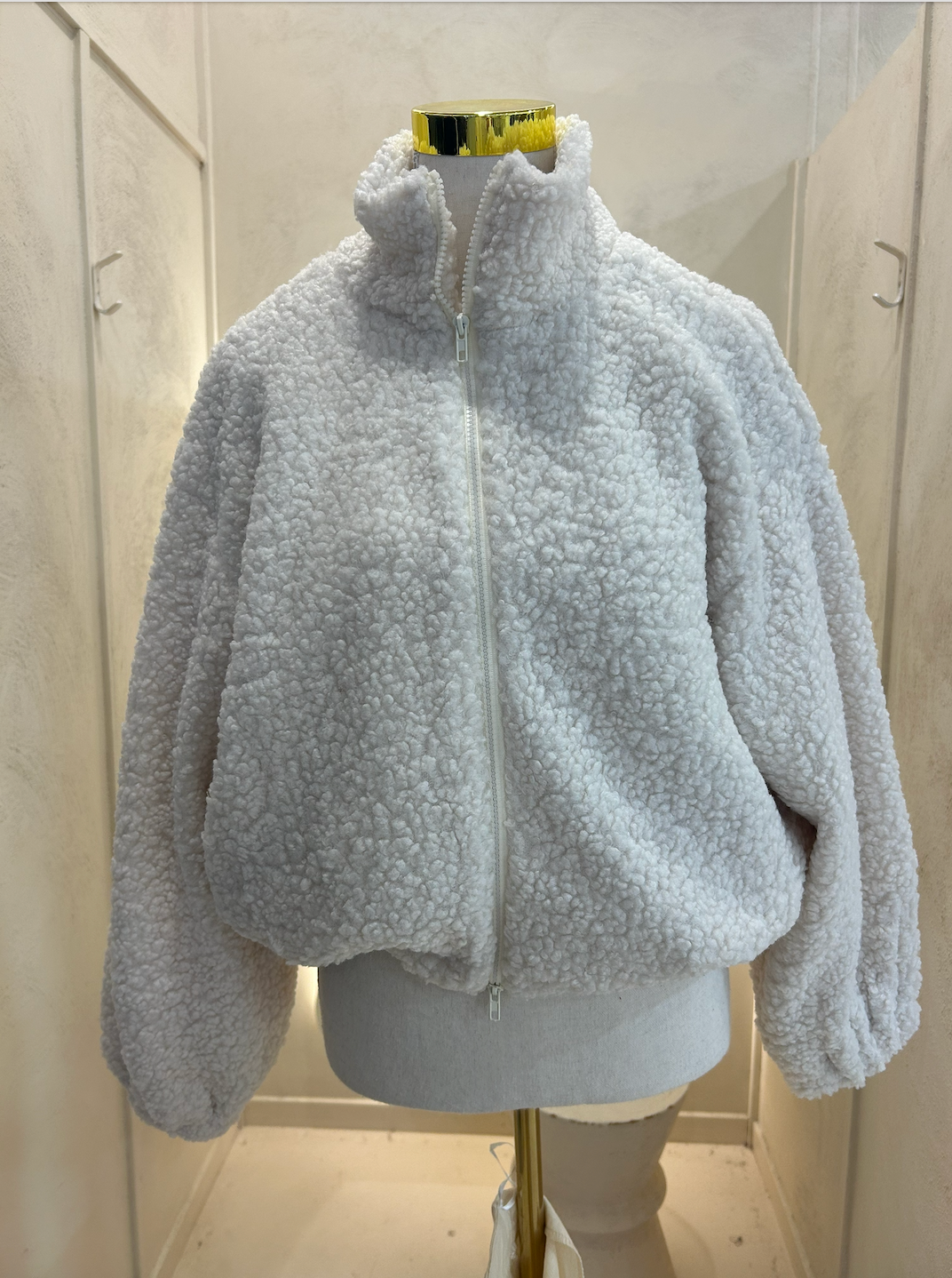 White Teddy Bomber Jacket