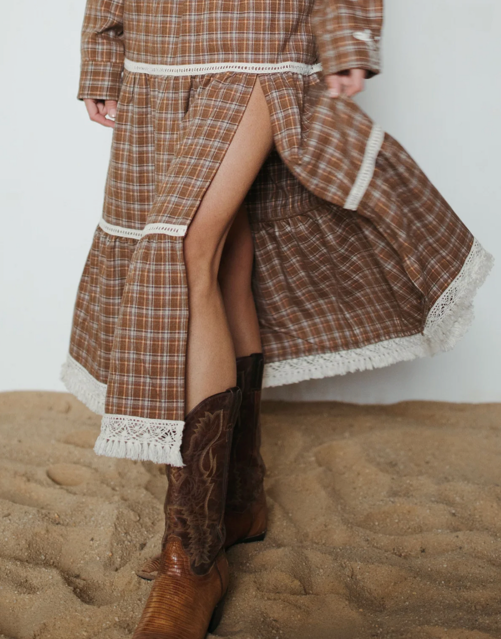 HOMESTEAD CHECK TIERED SKIRT
