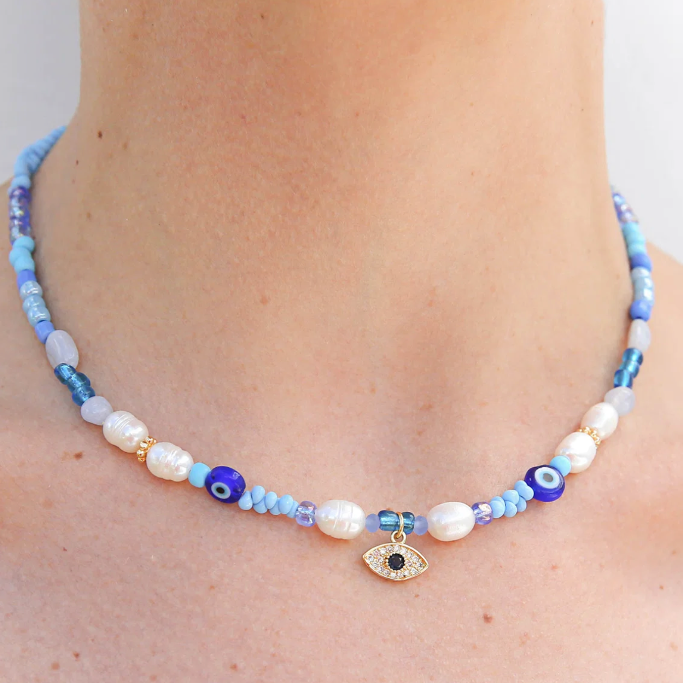 Evil Eye Blue Necklace