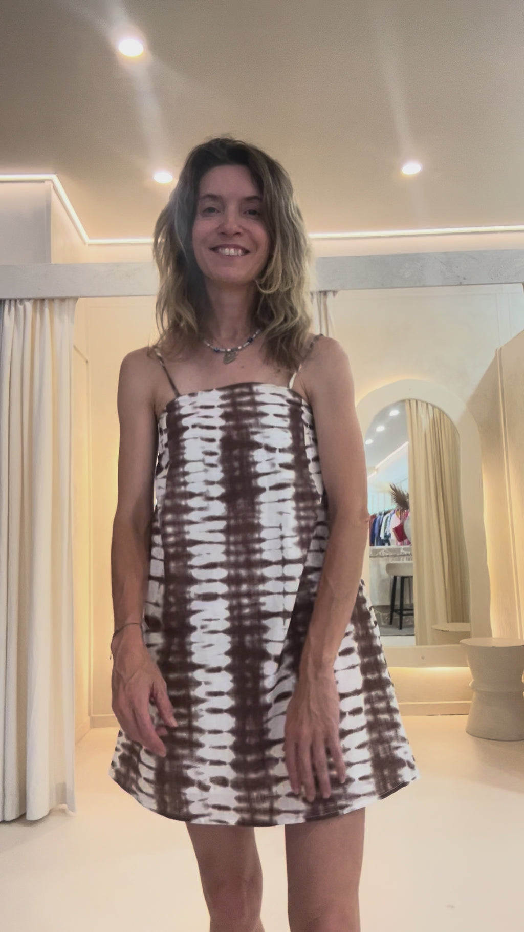 Chocolate Tie Die Mini Dress